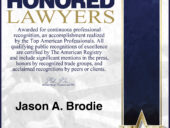 Firm Partner Jason Brodie Awarded “America’s Most Honored Lawyers” in 2023